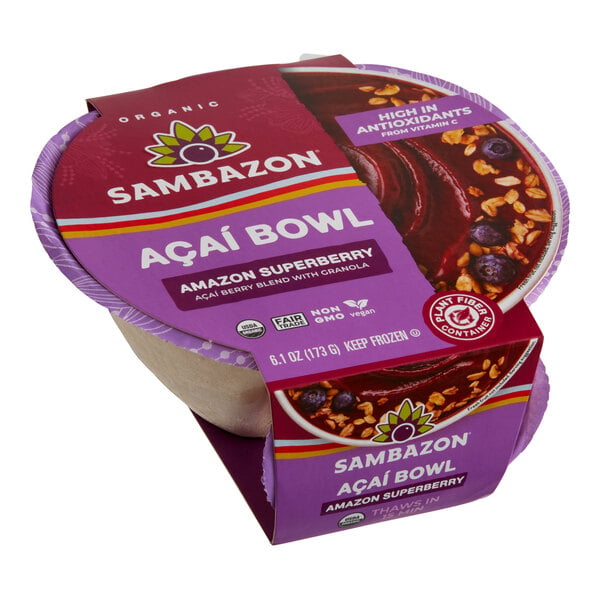 Sambazon Amazon Superberry Organic Acai Bowl 6.1 oz. - 8/Case