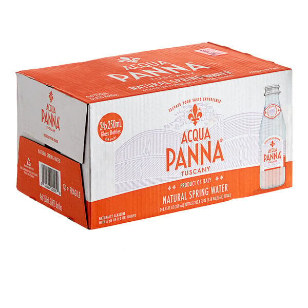 Acqua Panna Natural Spring Water 250 mL Glass Bottle - 24/Case