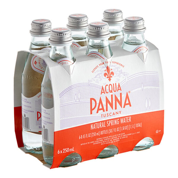 Acqua Panna Natural Spring Water 250 mL Glass Bottle - 24/Case