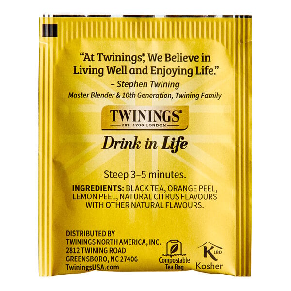 Twinings Lady Grey Tea Bags - 20/Box