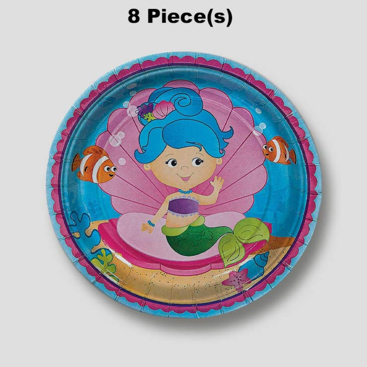 8 Ct. 7" Mermaid Party Dessert Plates Underwater-Themed Paper Plates