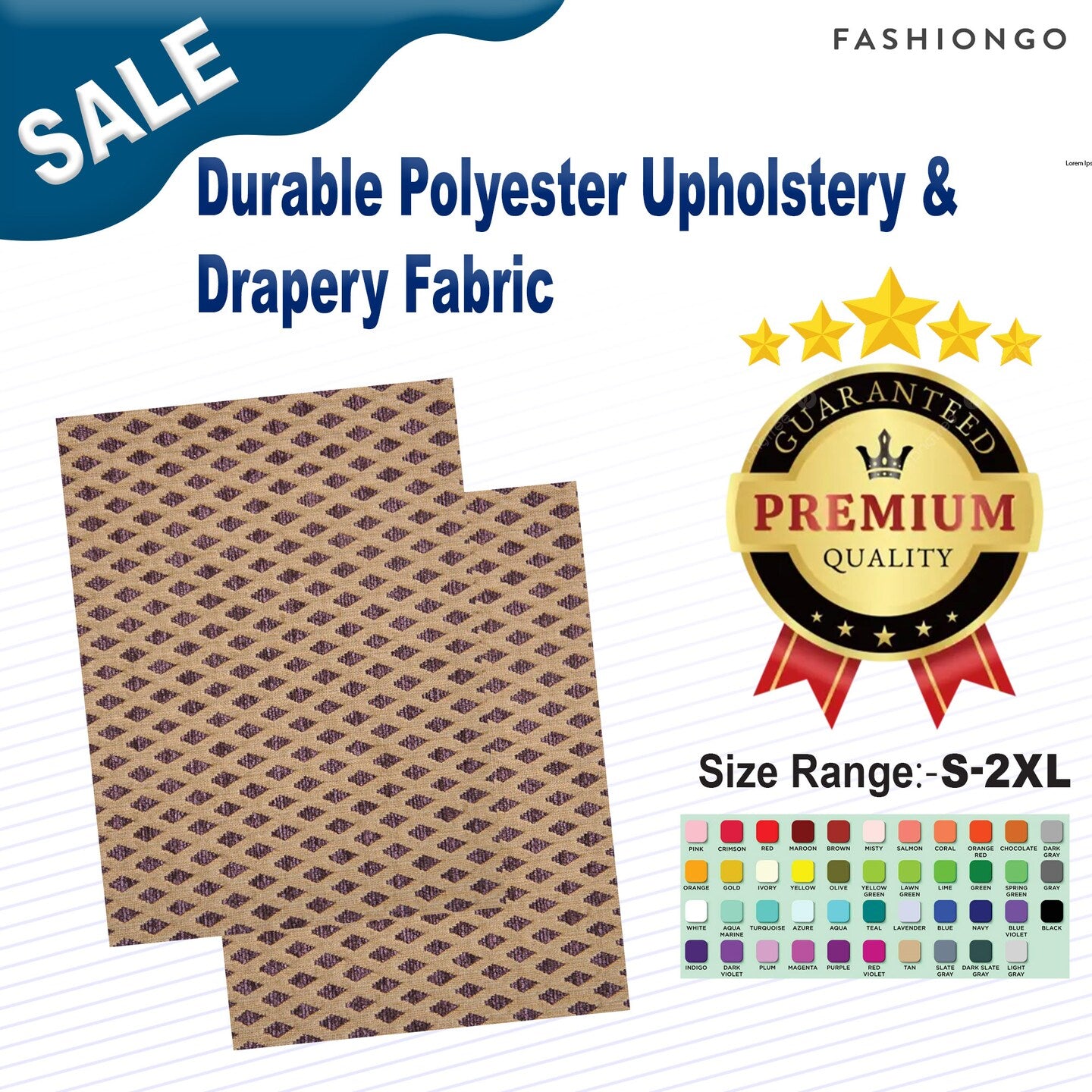 1 Yard Durable Polyester Upholstery & Drapery Fabric