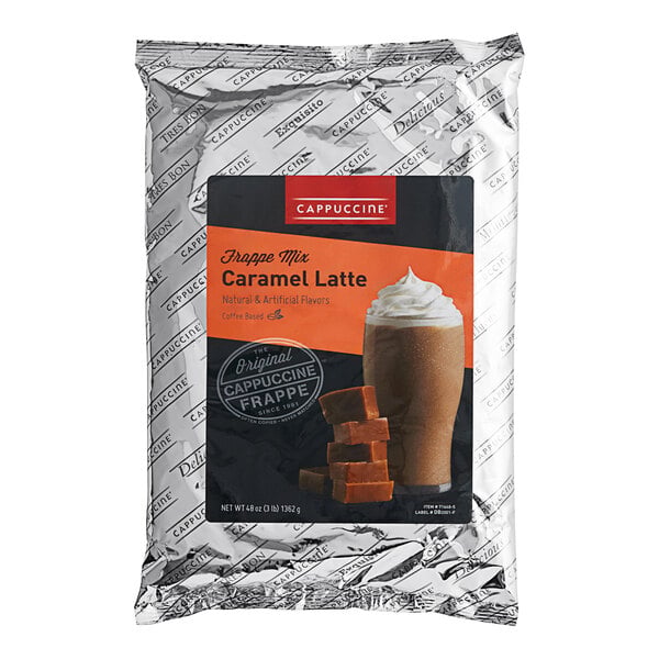 Cappuccine Caramel Latte Frappe Mix 3 lb. - 5/Case