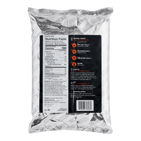 Cappuccine Caramel Latte Frappe Mix 3 lb. - 5/Case