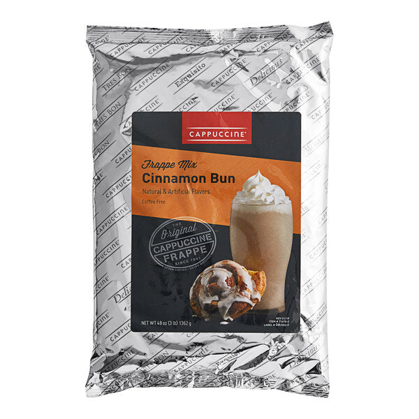 Cappuccine Cinnamon Bun Frappe Mix 3 lb. - 5/Case