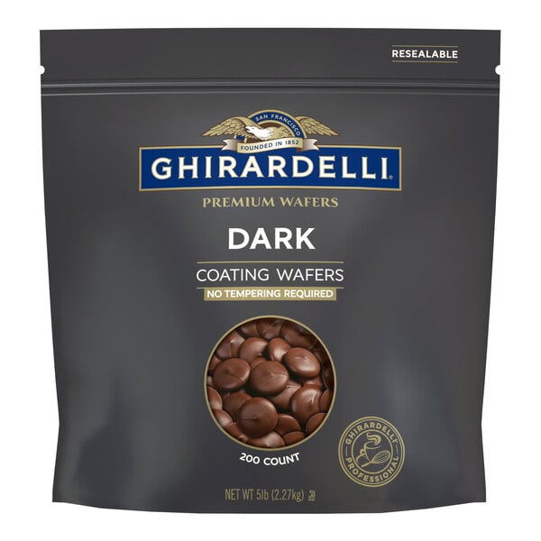 Ghirardelli Dark Coating Wafers 5 lb. Bag - 2/Case