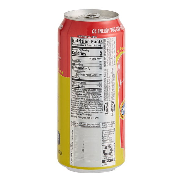 C4 Energy Cherry Popsicle Energy Drink 16 fl. oz. Can - 12/Case