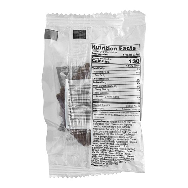OMG...It's Gluten Free Individually Wrapped Vegan Gluten-Free Double Chocolate Chip Cookie 1 oz. - 48/Case