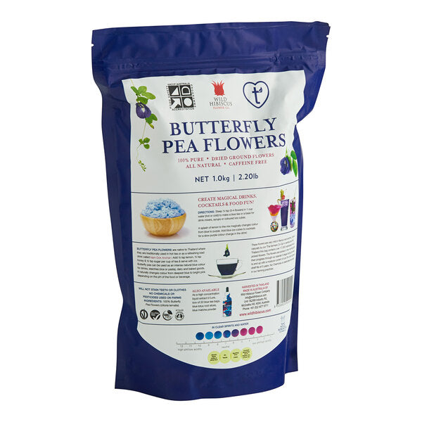 Wild Hibiscus Ground Dried Butterfly Pea Flowers 2.2 lb. (1 kg) Bag