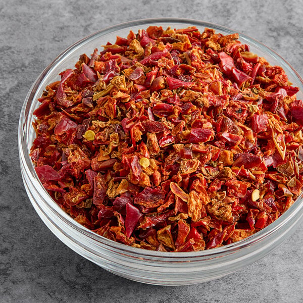 Silva Dried 1/4" Diced Red Bell Pepper 30 lb.