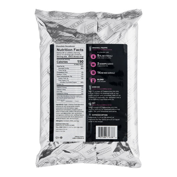 Cappuccine Chocolate Frappe Mix 3 lb.