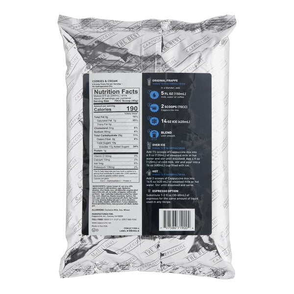 Cappuccine Cookies & Cream Frappe Mix 3 lb.