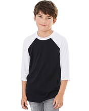 BELLA + CANVAS® Youth Three-Quarter Sleeve Baseball Tee - 3200Y