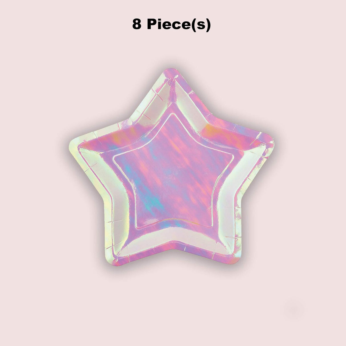 8 Count Iridescent Star Shaped Paper Dessert Plates 7.5" – Shiny Party Supplies for Birthdays & Celebrations