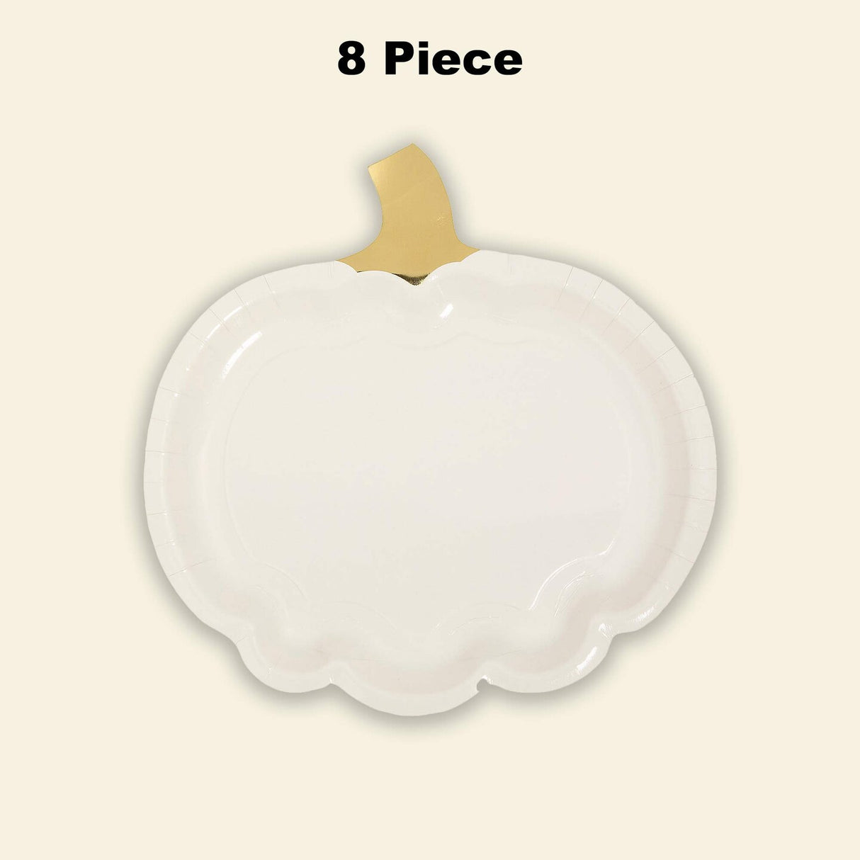 8 Ct Lil Pumpkin White Gold Paper Plates Fall Harvest Birthday Party Supplies 10"