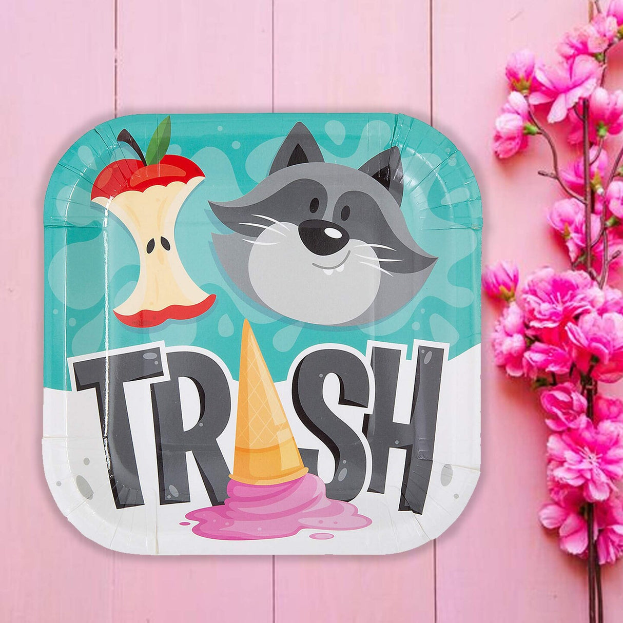 8 Count Glitz Party Disposable Ecological Paper Plates with Silver Dots Elegant Party Supplies