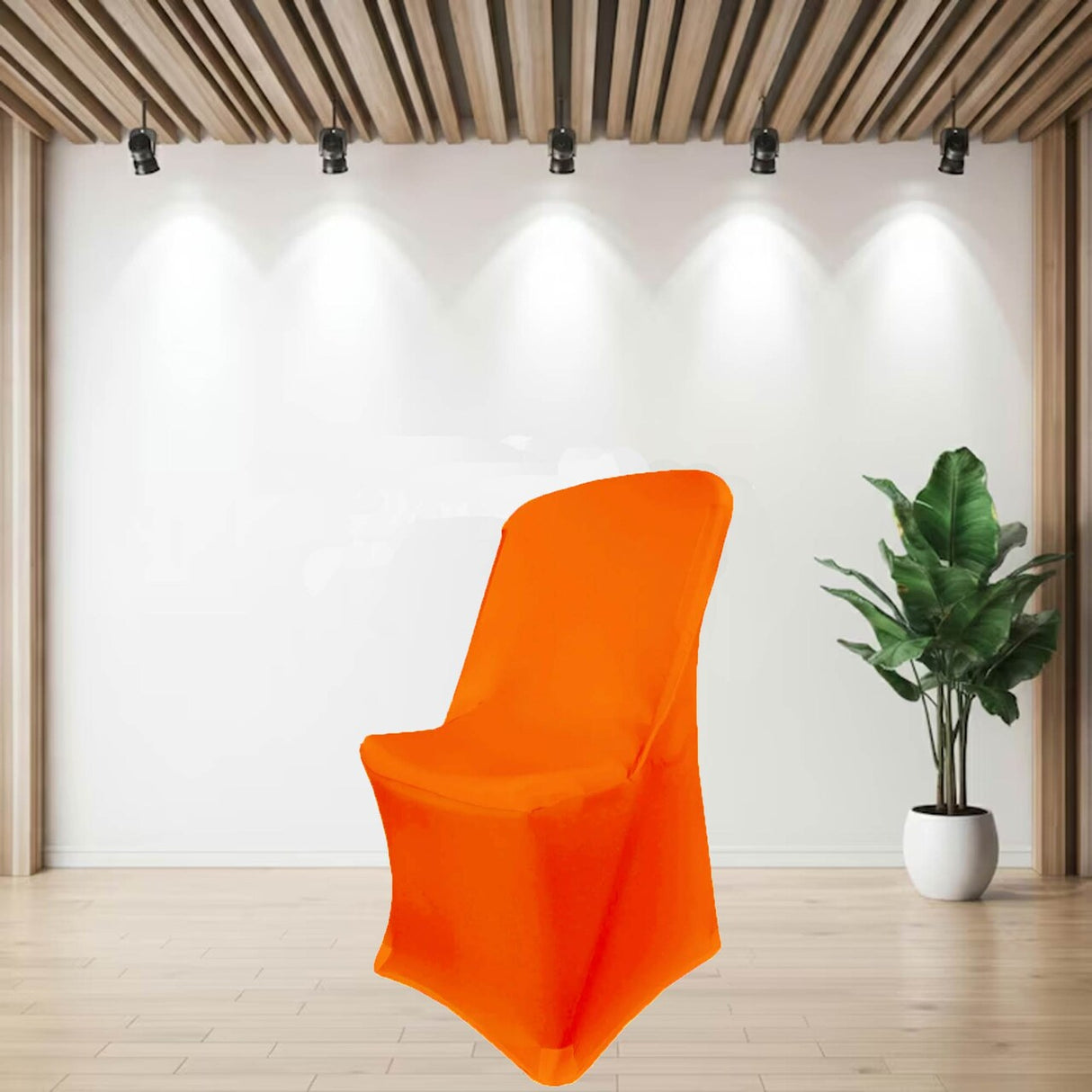 1 Piece Orange Spandex Chair Cover Lifetime Folding Chair Fit, Stretch & Washable