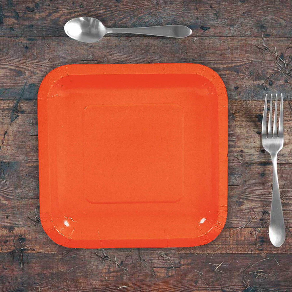 24 Count Orange Square Paper Dessert Plates for Birthday Party Wedding Events 7 Inch