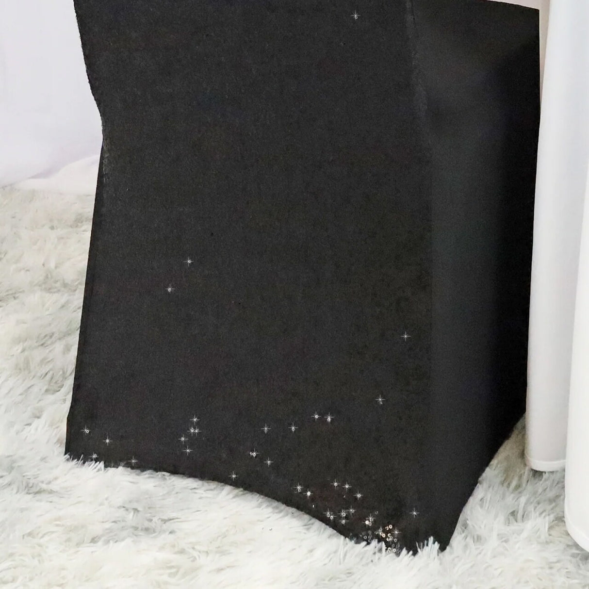 1 Piece Black Sequin Spandex Chair Cover Elegant Stretch Fit for Banquet Events