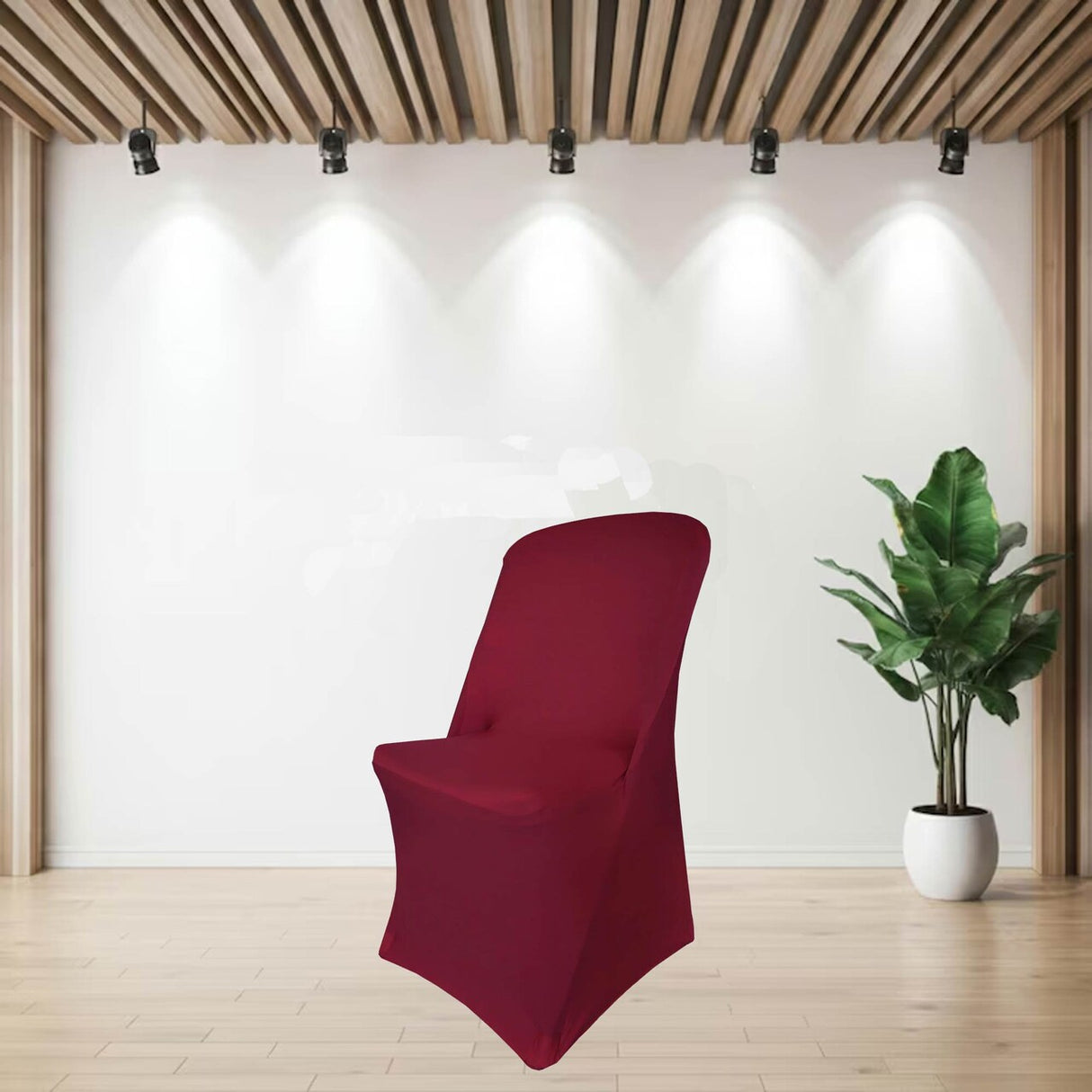 1 Piece Burgundy Stretch Chair Cover Durable Spandex for Lifetime Folding Chair