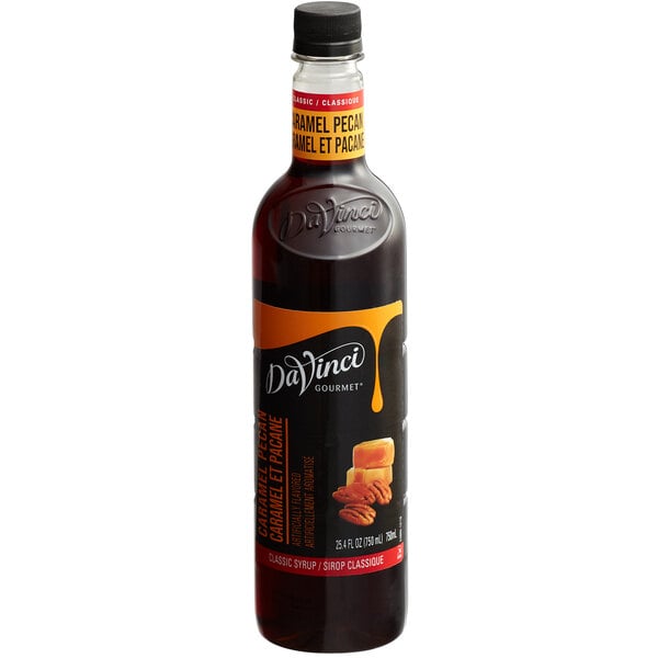 DaVinci Gourmet Classic Caramel Pecan Flavoring Syrup 750 mL - 4/Case
