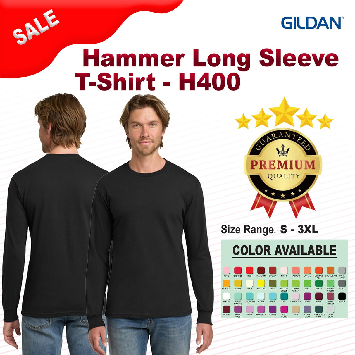 Gildan® Hammer Crewneck Long Sleeve T-Shirt