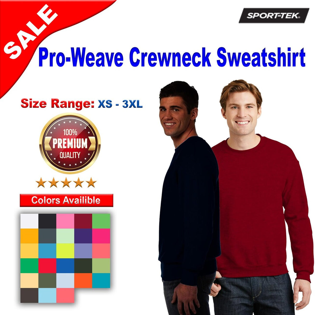 Sport-Tek® Pro-Weave Crewneck Sweatshirt