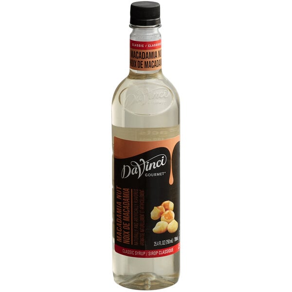 DaVinci Gourmet Classic Macadamia Nut Flavoring Syrup 750 mL - 4/Case