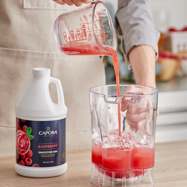 Capora Raspberry Fruit Smoothie Mix 64 fl. oz. - 6/Case