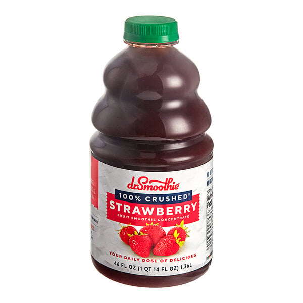 Dr. Smoothie 100% Crushed Strawberry Fruit Smoothie Mix 46 fl. oz. - 6/Case