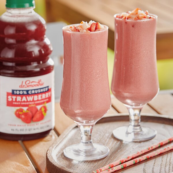 Dr. Smoothie 100% Crushed Strawberry Fruit Smoothie Mix 46 fl. oz. - 6/Case