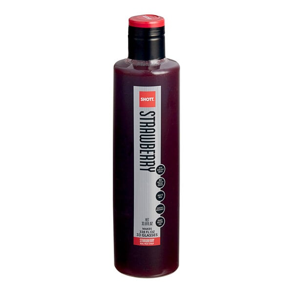 SHOTT Strawberry Real Fruit Concentrated Flavoring Syrup 1 Liter - 6/Case