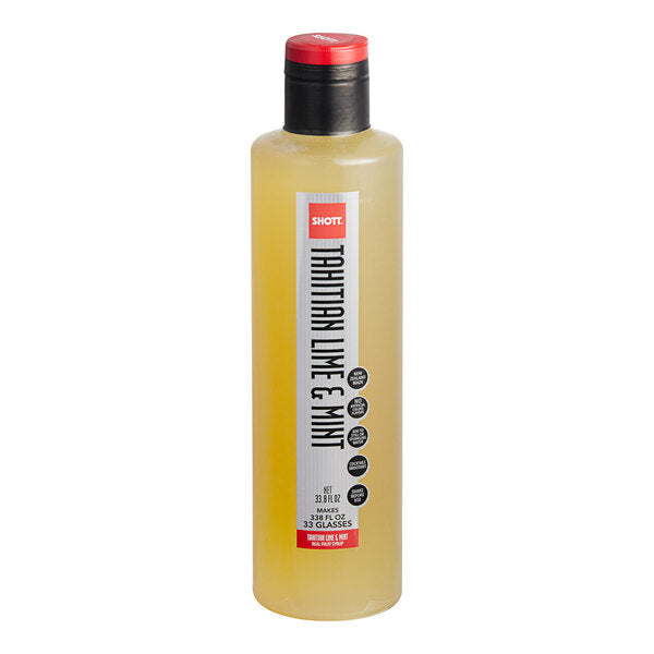 SHOTT Tahitian Lime and Mint Concentrated Flavoring Syrup 1 Liter - 6/Case