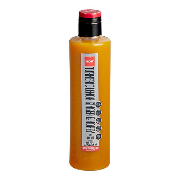 SHOTT Turmeric, Lemon, Ginger, and Honey Real Fruit Concentrated Flavoring Syrup 1 Liter - 6/Case