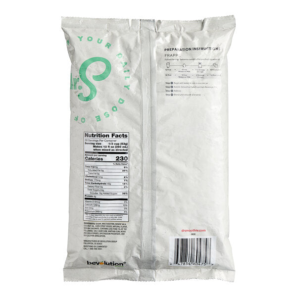 Dr. Smoothie Cafe Essentials Neutral Base Blended Creme Frappe Mix 3.5 lb. - 5/Case