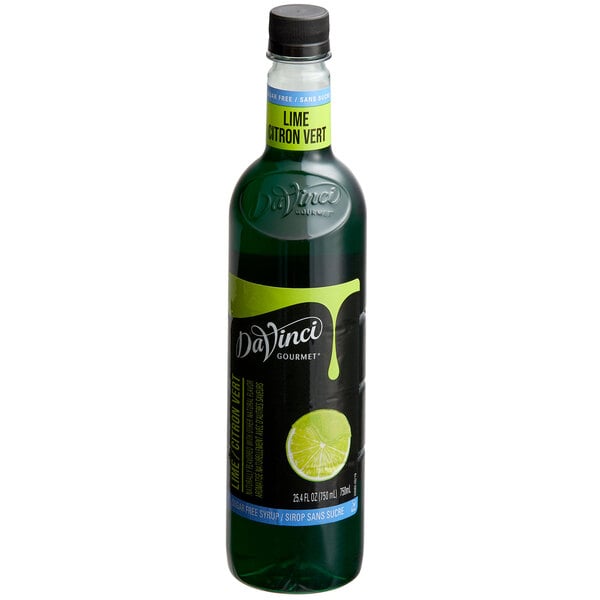 DaVinci Gourmet Sugar-Free Lime Flavoring / Fruit Syrup 750 mL - 4/Case