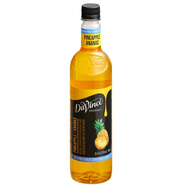 DaVinci Gourmet Sugar-Free Pineapple Flavoring / Fruit Syrup 750 mL - 4/Case