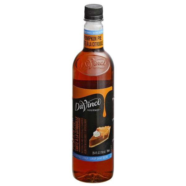 DaVinci Gourmet Sugar-Free Pumpkin Pie Flavoring Syrup 750 mL - 4/Case