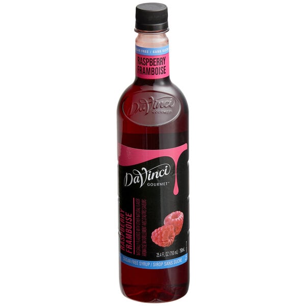 DaVinci Gourmet Sugar-Free Raspberry Flavoring / Fruit Syrup 750 mL - 4/Case