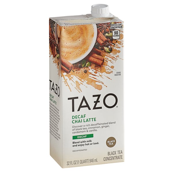 Tazo 32 fl. oz. Decaf Chai Tea Latte 1:1 Concentrate - 6/Case
