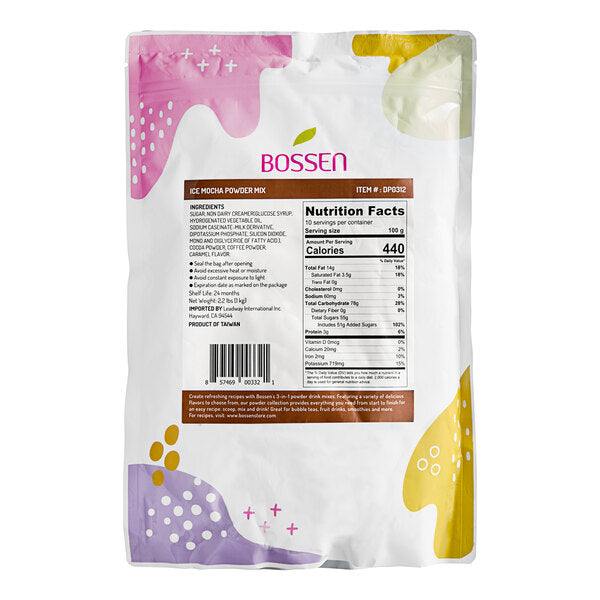 Bossen 2.2 lb. Iced Mocha Powder Mix - 20/Case