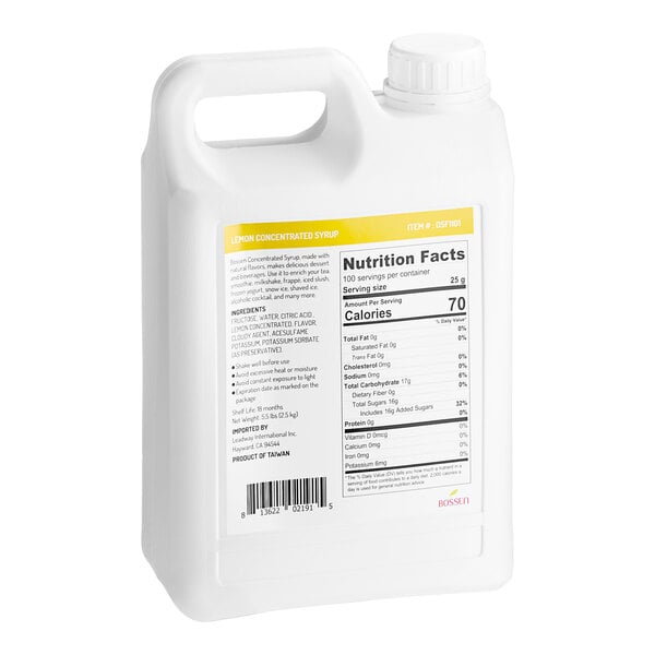 Bossen Lemon Concentrated Syrup 64 fl. oz. - 6/Case