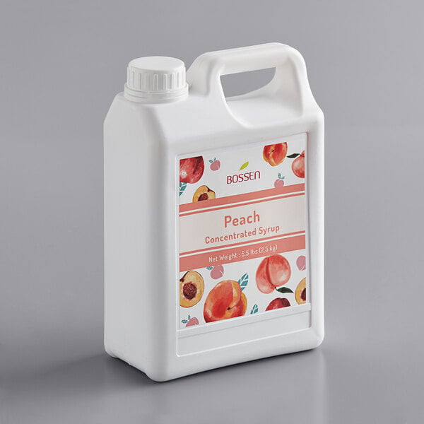 Bossen Peach Concentrated Syrup 64 fl. oz. - 6/Case