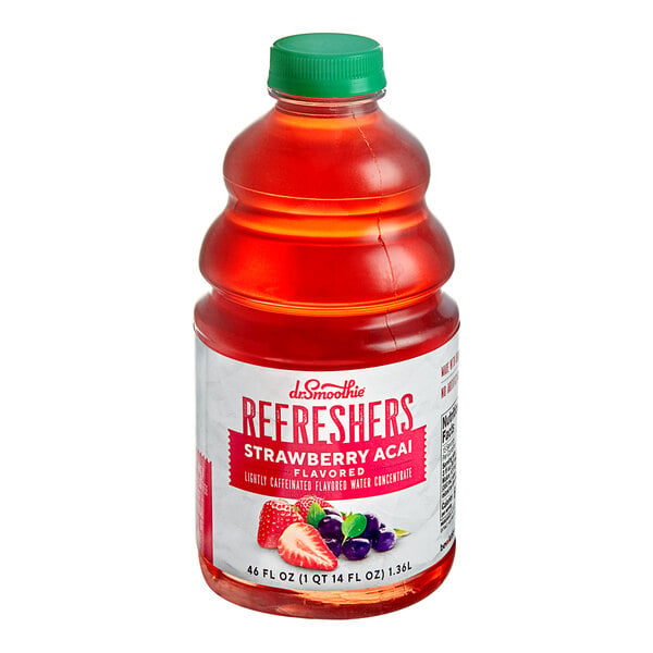 Dr. Smoothie Refreshers Strawberry Acai Refresher Beverage 1:1 Concentrate 46 fl. oz. - 6/Case