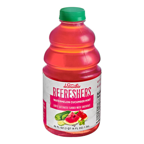 Dr. Smoothie Refreshers Watermelon Cucumber Mint Refresher Beverage 1:1 Concentrate 46 fl. oz. - 6/Case