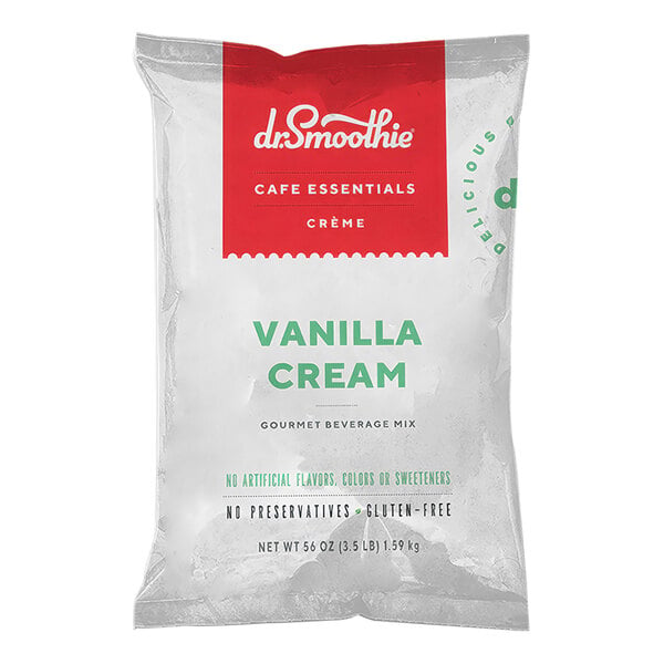 Dr. Smoothie Cafe Essentials Vanilla Cream Beverage Mix 3.5 lb. - 5/Case