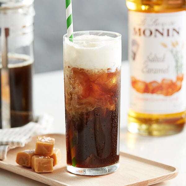Monin Premium Salted Caramel Flavoring Syrup 750 mL - 12/Case