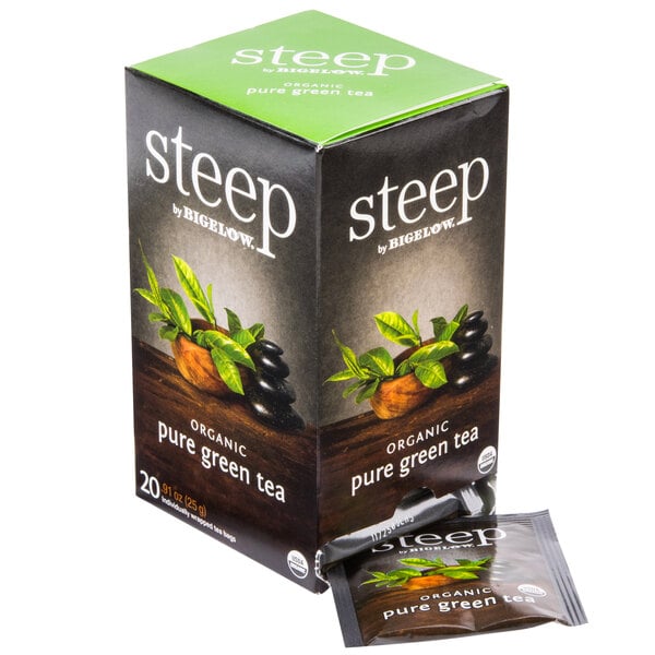 Steep By Bigelow Organic Pure Green Tea Bags - 120/Case