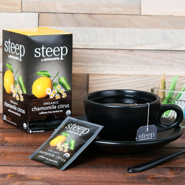 Steep By Bigelow Organic Chamomile Citrus Herbal Tea Bags - 120/Case