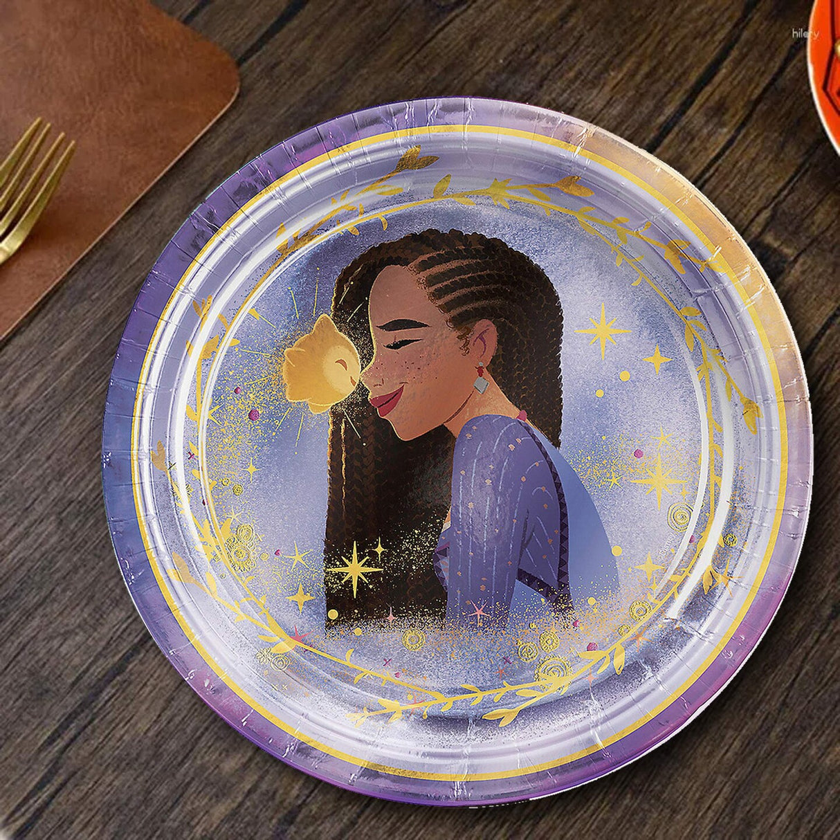 8 Count Disney Wish Asha & Star Paper Dessert Plates 7" Magical Birthday Party Disposable Plates